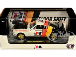1966 Ford Mustang Fastback 2+2 Off White and Black with Red and Yellow Stripes 