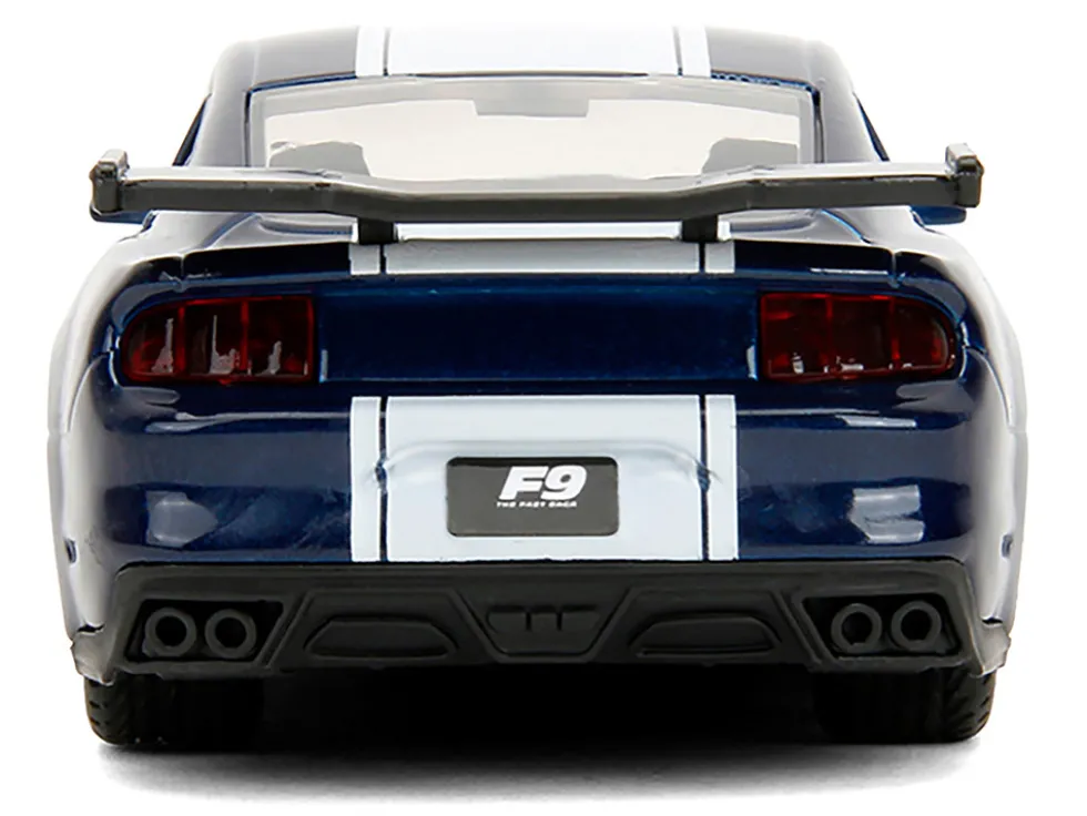 2016 Ford Mustang GT Dark Blue Metallic with White Stripe "F9" (2021) Movie "Fast & Furious" Series 1/32 Diecast Model Car by Jada