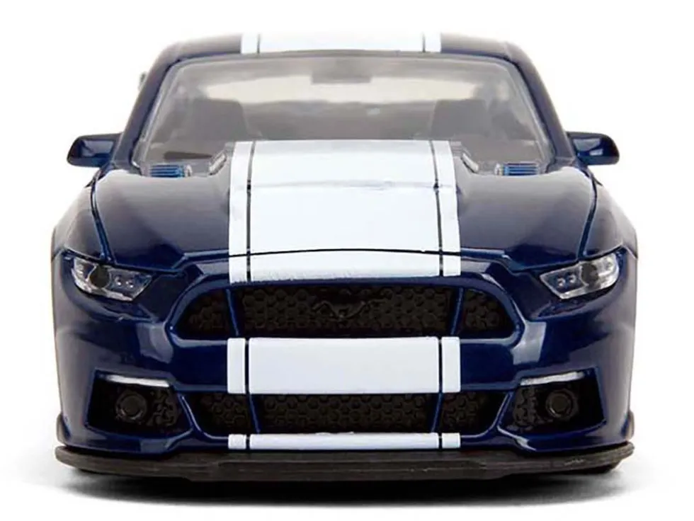2016 Ford Mustang GT Dark Blue Metallic with White Stripe "F9" (2021) Movie "Fast & Furious" Series 1/32 Diecast Model Car by Jada
