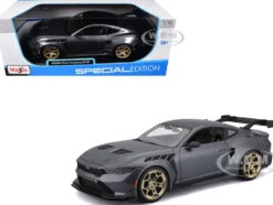 2025 Ford Mustang GTD Dark Gray Metallic with Black Top "Special Edition" Series 1/18 Diecast Model Car by Maisto