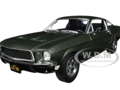 1968 Ford Mustang GT Fastback Highland Green Metallic 1/24 Diecast Model Car Greenlight 84038