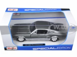 1967 Ford Mustang GT Grey 1/24 Diecast Model Car Maisto 31260
