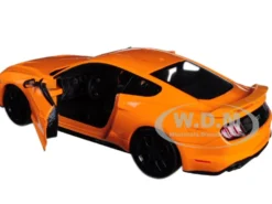 2018 Ford Mustang GT 5.0 Orange Black Wheels 1/24 Diecast Model Car Motormax 79352