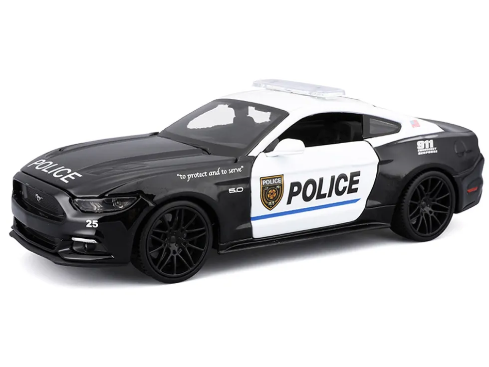 2015 Ford Mustang GT 5.0 "Police" Black and White "Authority" Series 1/24 Diecast Model Car by Maisto