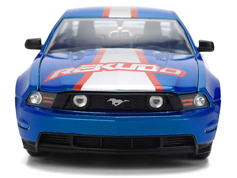 2010 Ford Mustang GT "Rekudo" Blue Metallic with Red and Silver Stripes "Bigtime Muscle" Series 1/24 Diecast Model Car by Jada