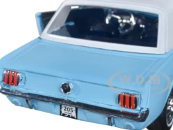 1964 1/2 Ford Mustang Light Blue White Top James Bond 007 Thunderball 1965 Movie James Bond Collection Series 1/24 Diecast Model Car Motormax 79855