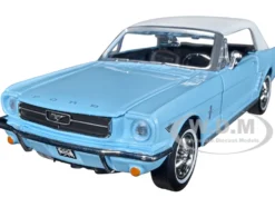 1964 1/2 Ford Mustang Light Blue White Top James Bond 007 Thunderball 1965 Movie James Bond Collection Series 1/24 Diecast Model Car Motormax 79855