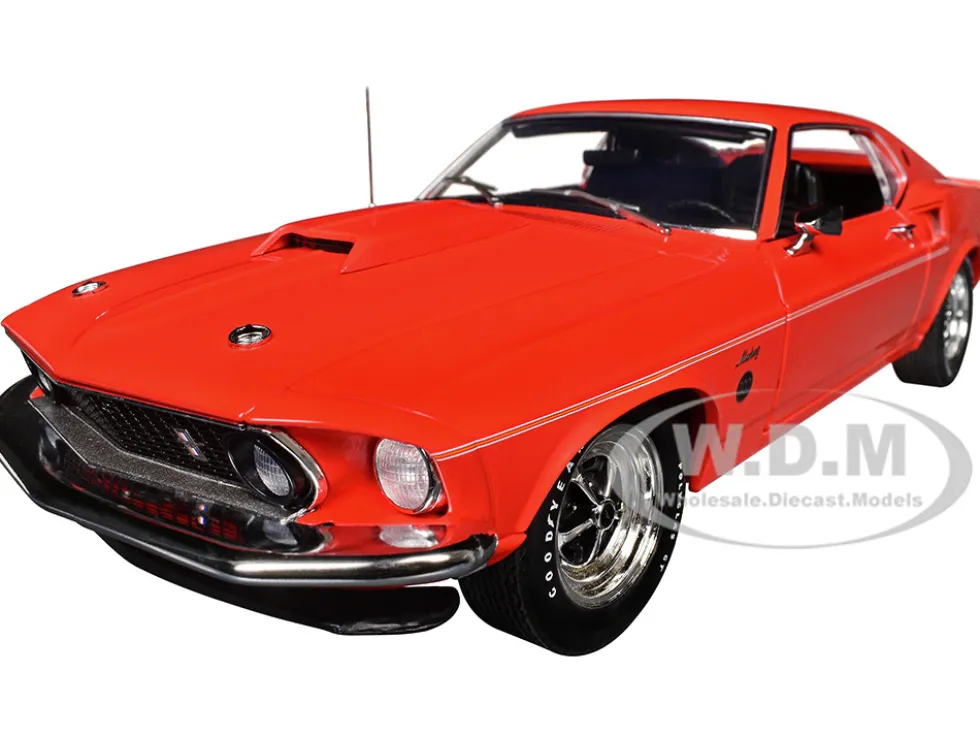 1969 Ford Mustang Limited Edition 600 Flower Power Red Limited Edition to 300 pieces Worldwide 1/18 Diecast Model Car by ACME