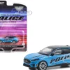 2022 Ford Mustang Mach E Police Blue with Black Top All Electric Pilot Program Vehicle Hobby Exclusive Series 1/64 Diecast Model Car Greenlight 30429