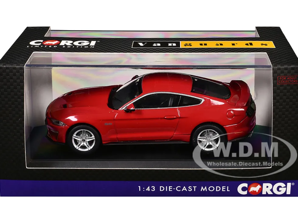 Ford Mustang Mk6 GT Fastback 5.0 RHD (Right Hand Drive) Race Red "Vanguards" Series 1/43 Diecast Model Car by Corgi