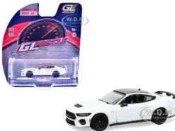 2024 Ford Mustang Oxford White with Black Top "GreenLight Muscle" Series 30 1/64 Diecast Model Car by Greenlight