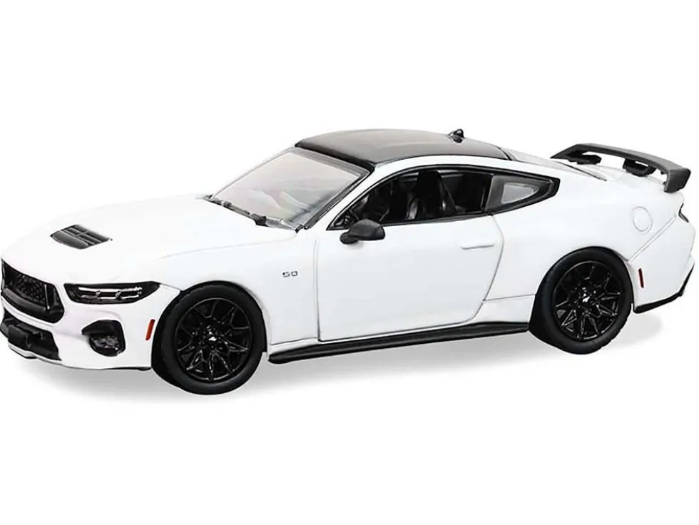 2024 Ford Mustang Oxford White with Black Top "GreenLight Muscle" Series 30 1/64 Diecast Model Car by Greenlight