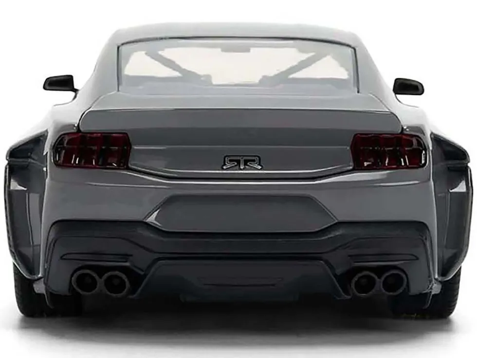 2024 Ford Mustang RTR Gray with Green Wheels "Bigtime Muscle" Series 1/24 Diecast Model Car by Jada