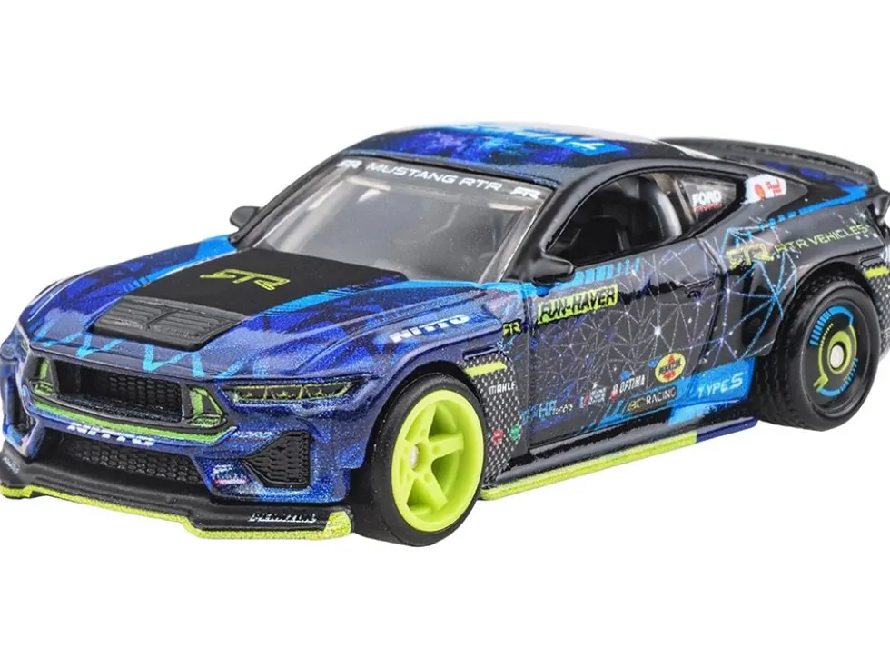 2024 Ford Mustang RTR Spec 5-FD Dark Blue with Graphics "Circuit Legends" Series Diecast Model Car by Hot Wheels