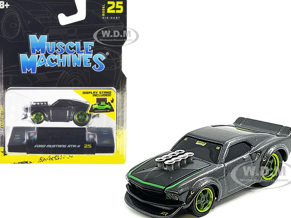 Ford Mustang RTR X Gray Metallic 1/64 Diecast Model Car Muscle Machines 15565GRY