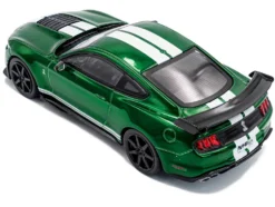 2020 Ford Mustang Shelby GT500 Fast Track Eruption Green Metallic with White Stripes 1/43 Diecast Model Car by Solido