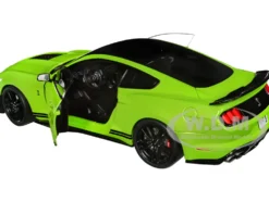 2020 Ford Mustang Shelby GT500 Grabber Lime Green Metallic with Black Top Stripes 1/18 Diecast Model Car Solido S1805902