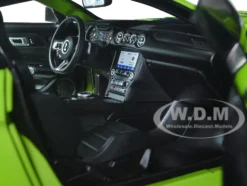 2020 Ford Mustang Shelby GT500 Grabber Lime Green Metallic with Black Top Stripes 1/18 Diecast Model Car Solido S1805902