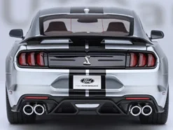 Ford Mustang Shelby GT500 Iconic Silver Metallic with Black Stripes 1/18 Model Car by Autoart