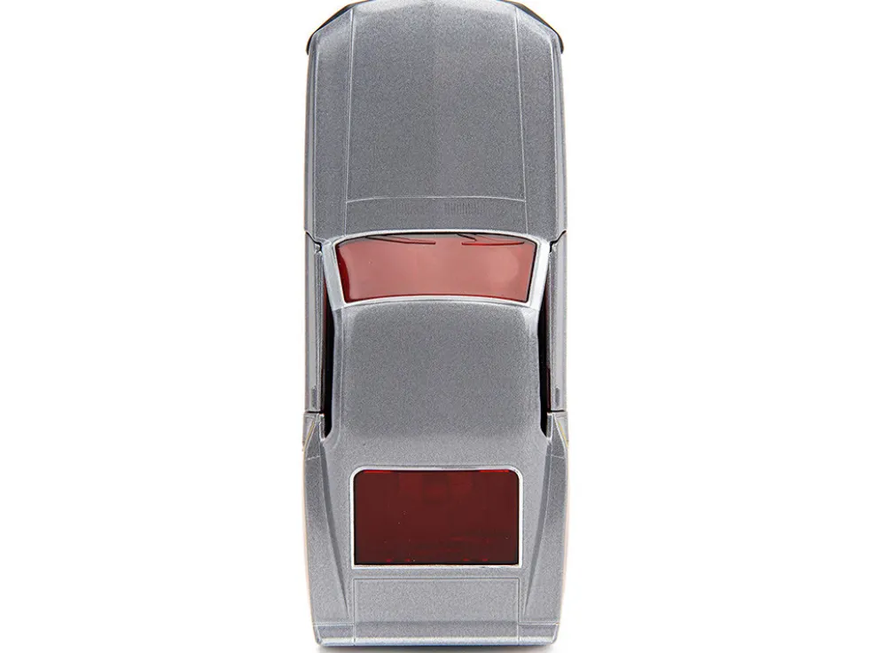 1969 Ford Mustang Silver Metallic and Dark Red and Star Lord Diecast Figure Marvel Guardians of the Galaxy Hollywood Rides Series 1/32 Diecast Model Car Jada 33077
