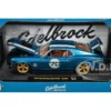 1970 Ford Mustang Sportsroof #70 Blue Metallic with White Stripes Limited Edition to 4050 pieces Worldwide 1/24 Diecast Model Car by M2 Machines