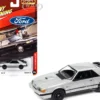 1986 Ford Mustang SVO Silver Metallic Black Stripes Classic Gold Collection Series Limited Edition 12768 pieces Worldwide 1/64 Diecast Model Car Johnny Lightning JLCG029-JLSP247B