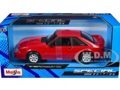1993 Ford Mustang SVT Cobra Red "Special Edition" Series 1/24 Diecast Model Car by Maisto