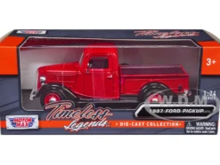 1937 Ford Pickup Truck Red 1/24 Diecast Car Model Motormax 73233