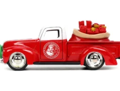 1941 Ford Pickup Truck Red White Santa's Workshop 1957 Chevrolet Bel Air Red Metallic White Express 25 Mr. and Mrs. Santa Claus Diecast Figures Holiday Rides Series 1/32 Diecast Model Cars Jada 34441