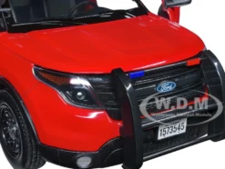 2015 Ford Police Interceptor Utility Fire Marshal Plain Red 1/18 Diecast Model Car Motormax 73545