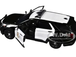 2022 Ford Police Interceptor Utility "Los Angeles Police Department" Black and White "Law Enforcement and Public Service" Series 1/24 Diecast Model Car by Motormax