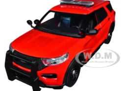 2022 Ford Police Interceptor Utility Unmarked Red 1/24 Diecast Model Car Motormax 76988R