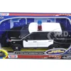 2015 Ford Police Interceptor Utility Black White Flashing Light Bar Front Rear Lights 2 Sounds 1/24 Diecast Model Car Motormax 79536