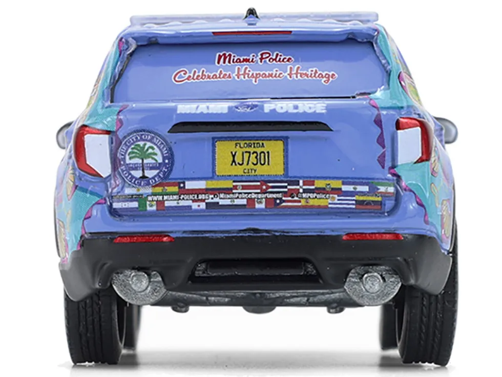 2022 Ford Police Interceptor Utility "Miami Police Department Hispanic Heritage Month" Blue with Graphics "Hobby Exclusive" Series 1/64 Diecast Model Car by Greenlight