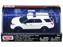 2015 Ford Police Interceptor Utility Plain White Car In Display Showcase 1/43 Diecast Model Car Motormax 79476