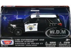 2022 Ford Police Interceptor Utility "California Highway Patrol" Black and White "Law Enforcement and Public Service" Series 1/43 Diecast Model Car by Motormax