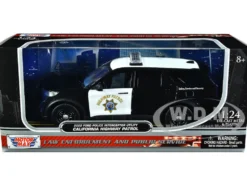 2022 Ford Police Interceptor Utility California Highway Patrol Black and White 1/24 Diecast Model Car Motormax 76991