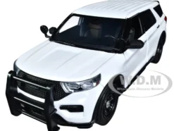 2022 Ford Police Interceptor Utility Unmarked Slick-Top White 1/24 Diecast Model Car Motormax 76990W