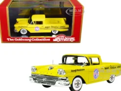 1958 Ford Ranchero Aircraft Maintenance Car Yellow Braniff International Airways Limited Edition 125 pieces Worldwide 1/43 Model Car Goldvarg Collection GC-BI-002