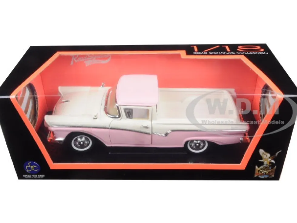 1957 Ford Ranchero Pickup Truck Pink 1/18 Diecast Model Road Signature 92208