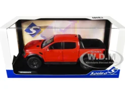2024 Ford Ranger Raptor Pickup Truck Orange Red 1/18 Diecast Model Car by Solido