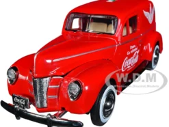 1940 Ford Sedan Cargo Van Red Pause... Go Refreshed Coca-Cola Vending Machine Accessory 1/24 Diecast Model Car Motor City Classics 424195