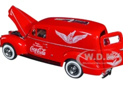 1940 Ford Sedan Cargo Van Red Pause... Go Refreshed Coca-Cola Vending Machine Accessory 1/24 Diecast Model Car Motor City Classics 424195