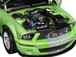 2007 Ford Shelby GT500 Lime Green Metallic with Silver Stripes