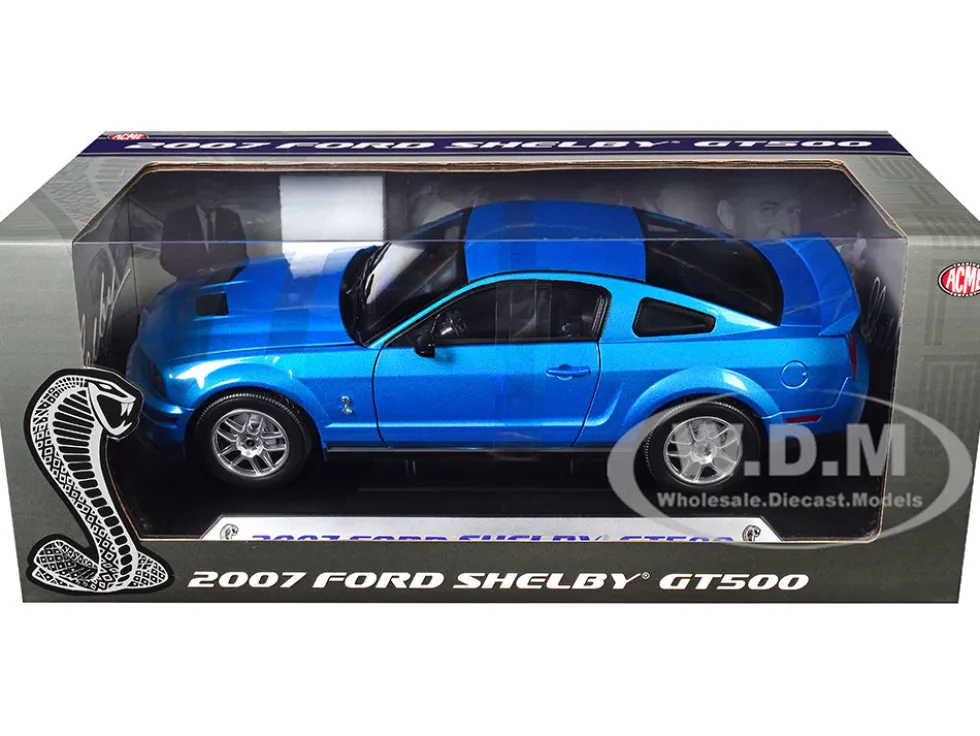 2007 Ford Shelby GT500 Windveil Blue Metallic "Shelby Collectibles" Series 1/18 Diecast Model Car by ACME