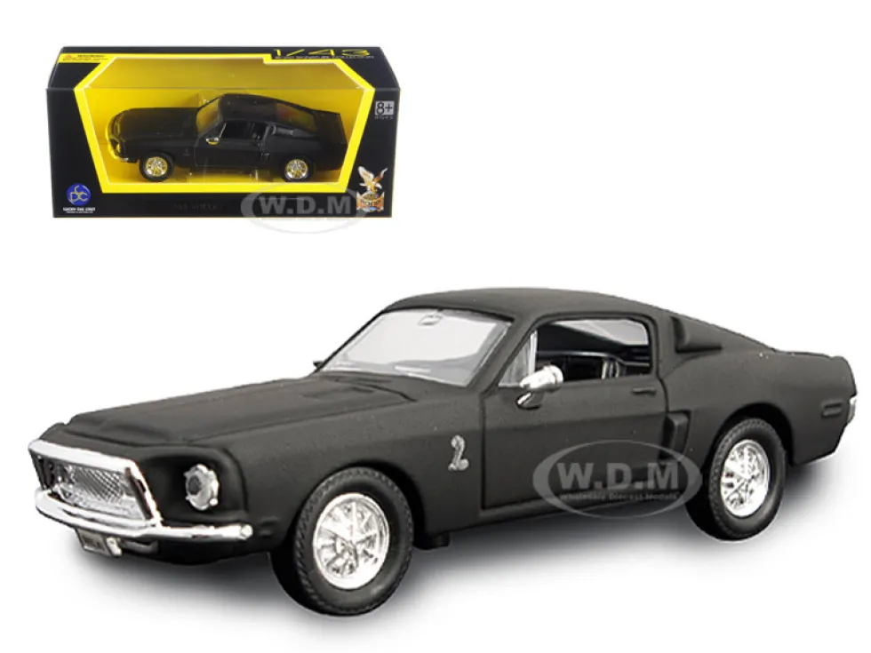 1968 Ford Shelby Mustang GT 500 KR Matt Black 1/43 Diecast Model Car Road Signature 94214