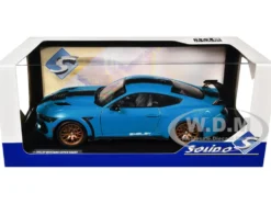 2024 Ford Shelby Mustang Super Snake Grabber Blue Metallic with Black Stripes 1/18 Diecast Model Car by Solido