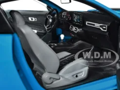 2024 Ford Shelby Mustang Super Snake Grabber Blue Metallic with Black Stripes 1/18 Diecast Model Car by Solido