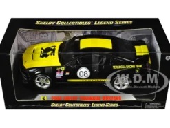 2008 Ford Shelby Mustang #08 Terlingua Black Yellow Shelby Collectibles Legend Series 1/18 Diecast Model Car Shelby Collectibles SC296