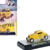 1932 Ford Three-Window Coupe "MoonEyes" Yellow with Black Stripe Limited Edition to 4400 pieces Worldwide 1/64 Diecast Model Car by M2 Machines